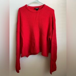 Monki Ribbed Knitted Boxy Sweater